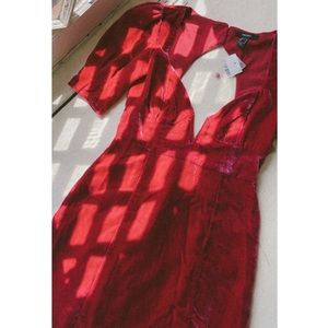 Romantic velvet milkmaid Forever 21 dress